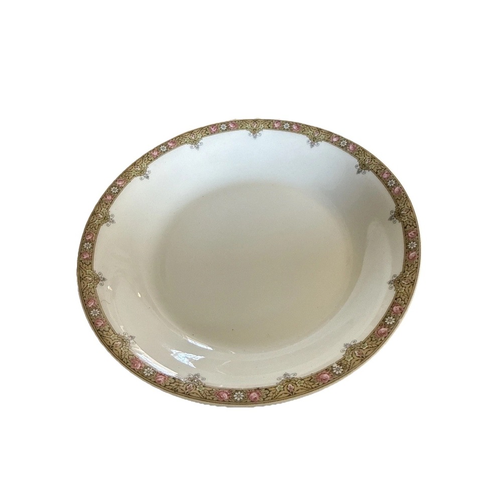 Art Deco Limoges Bowls  8" A Lanternier & Co Set Of 4 Rose Pattern France